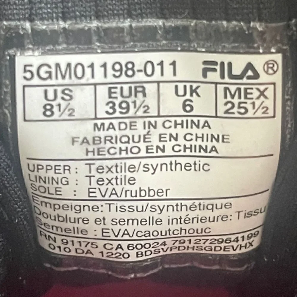 Fila Memory Trexler soft mesh running Athletic Shoe Size 8.5 Black and Pink